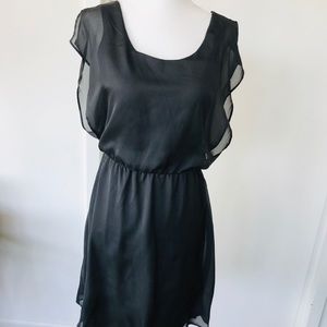 THE LIMITED Black Sleeveless Flutter Dress